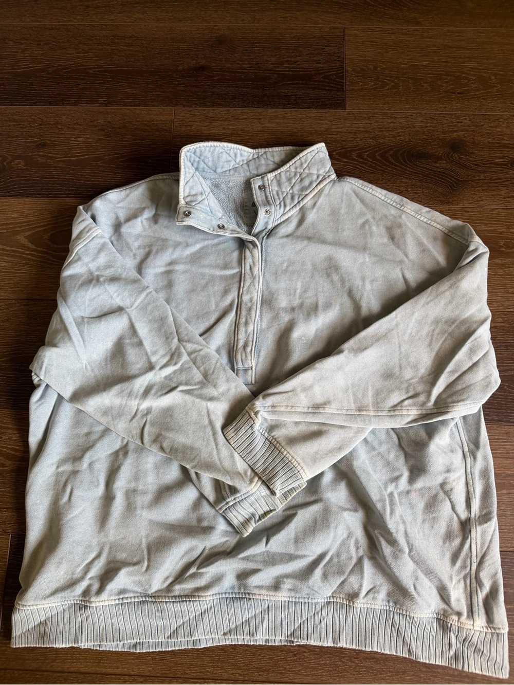 Aerie Light Blue Snap Button oversized Sweatshirt